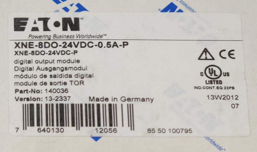 EATON XNE 8DO 24 VDC 5.4A P Digital Output Module 140036 XNE-8DO-24VDC-P