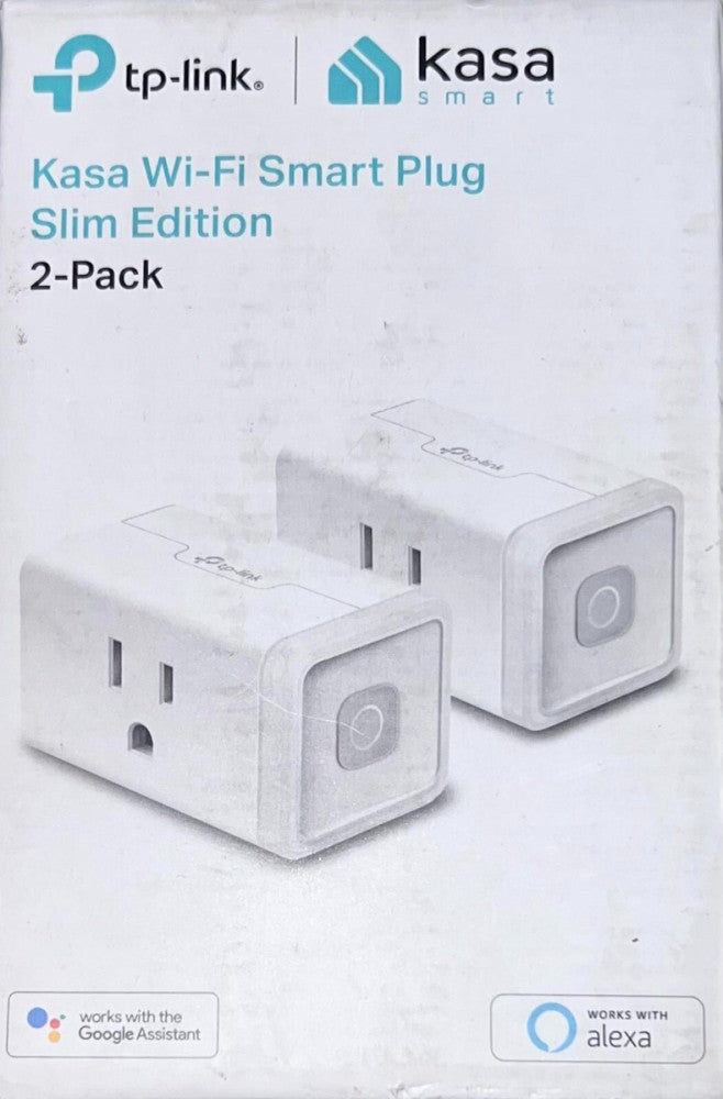 TP LINK KASA SMART KP100 KIT KASA Wi-Fi Smart Plug Slim Edition 2 Pack 100-120V