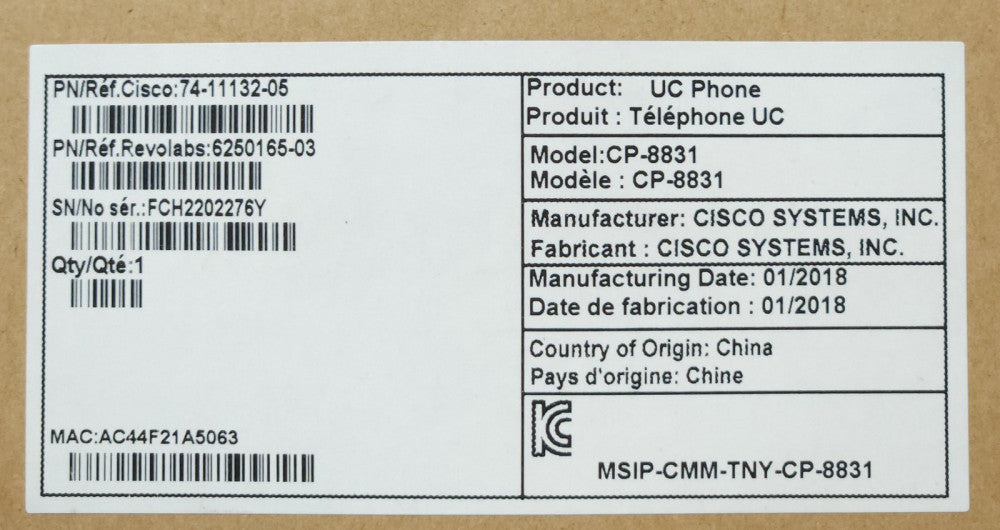 CISCO CP 8831 BASE S V06 Confrence IP Phone Base 48 VDC CP-8831
