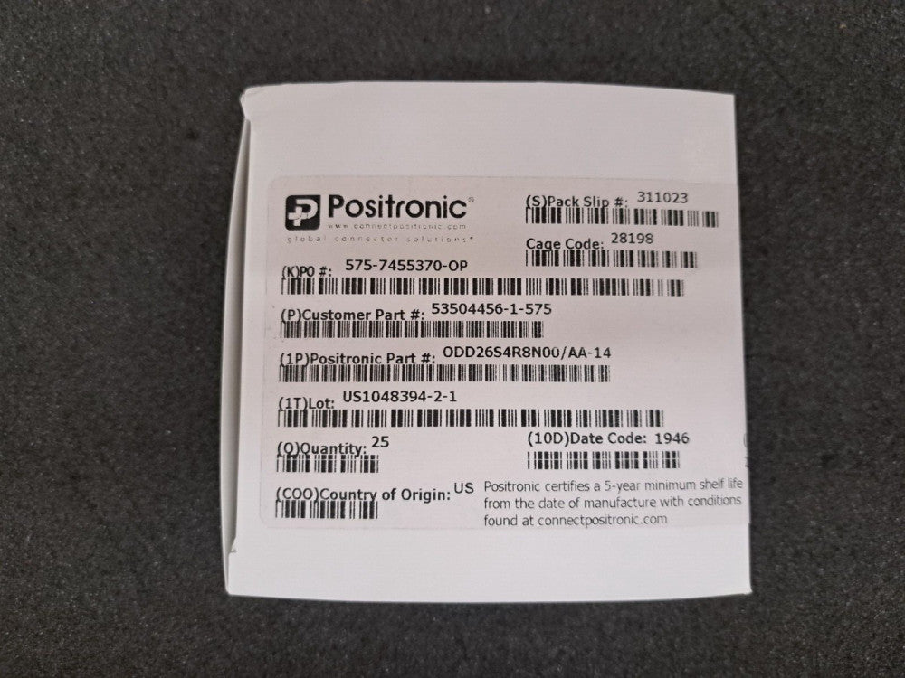 New, Positronic, ODD26S4R8N00/AA-14, D-Sub High Density Connectors D-Sub Female