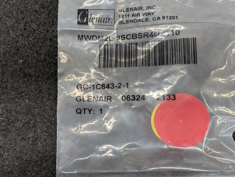 New, Glenair, MWDM2L-9SCBSR4U-.110, D-Sub Micro-D Connectors MICRO D PCB 9SKT
