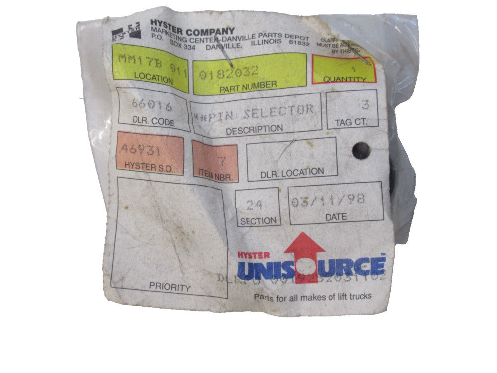 Total Source 0182032 Pin Selector For Forklift (New)