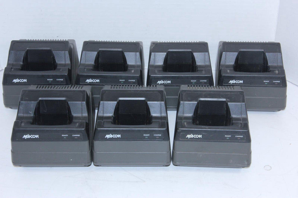 Lot of 7 M/A-COM Desktop Single Slot Chargers