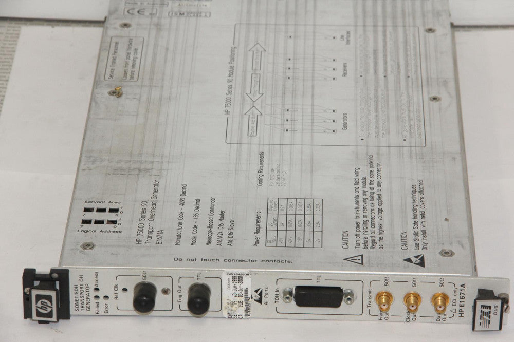 HP HEWLETT PACKARD E1671A Sonet/SDH Transport Overhead Generator