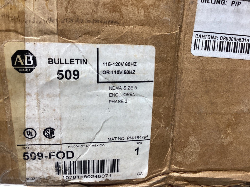 Allen Bradley 509-FOD Size 5 Starter