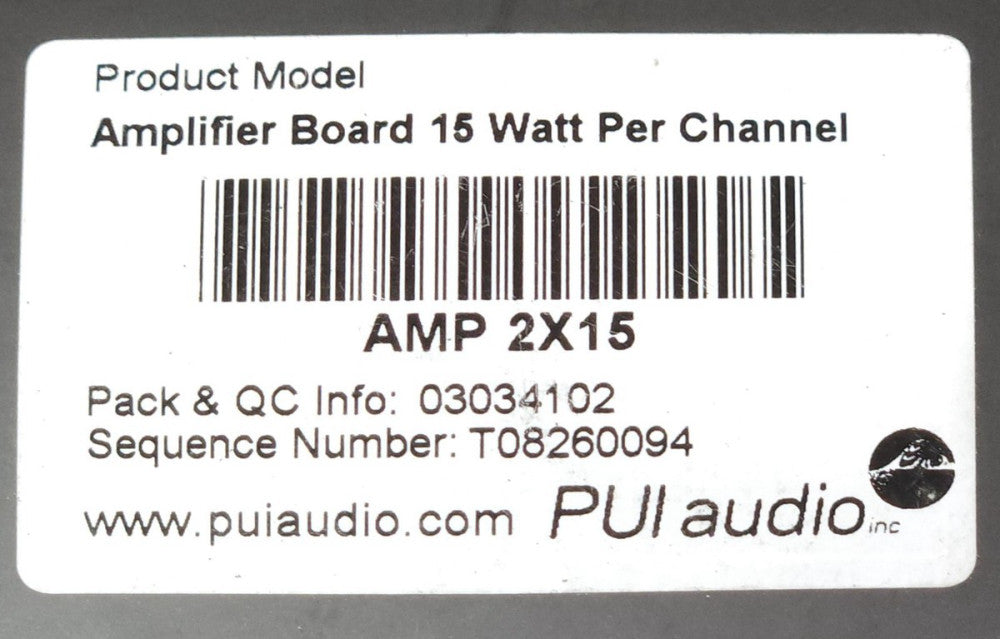 PUI AUDIO AMP 2X15 Audio Amplifier Board Module 15 Watt Per Channel AMP2X15