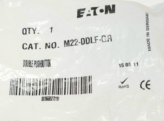 EATON M22 DDLF GR RED/GREEN Lighted Illuminated White Center START STOP Double