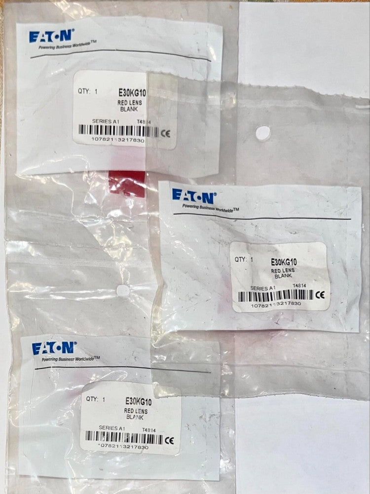 (Lot of 3) EATON CUTLER HAMMER E30KG10 RED Lens Blank