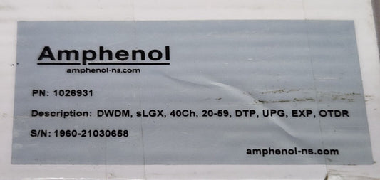 AMPHENOL 1026931 PDW LDM14020EANN26 DWDM SLGX 40ch 20-59 DTP UPG EXP OTDR 40