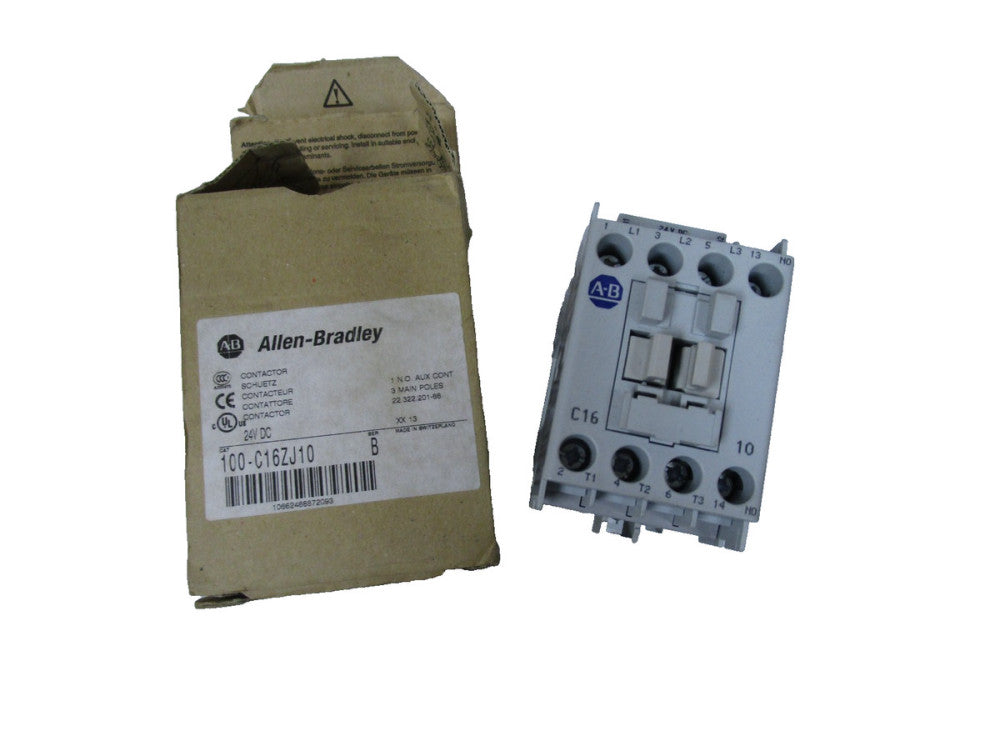 Allen Bradley 100-C16ZJ10 Contactor Ser B 24V Coil 