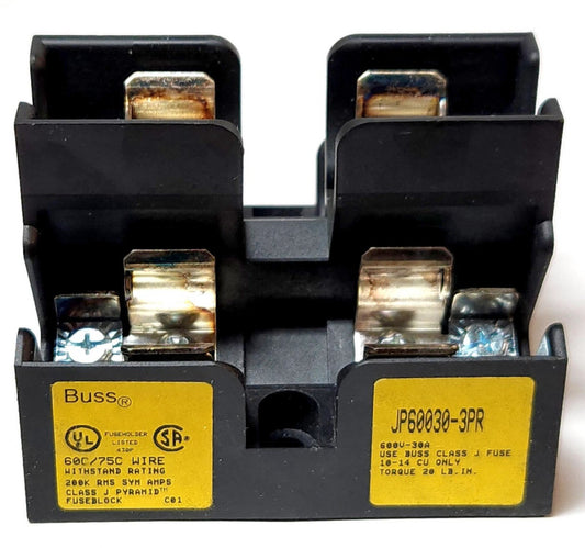 BUSS COOPER BUSSMANN JP60030 600 VAC 30 AMP 3 Pole Fuse Block 200K