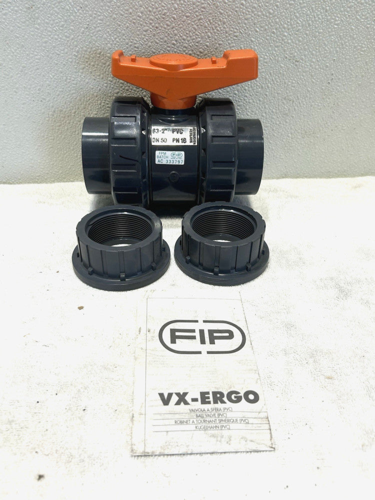 FIP VX-ERGO Union Ball Valve 63-2” PVC  DN 50 PN16