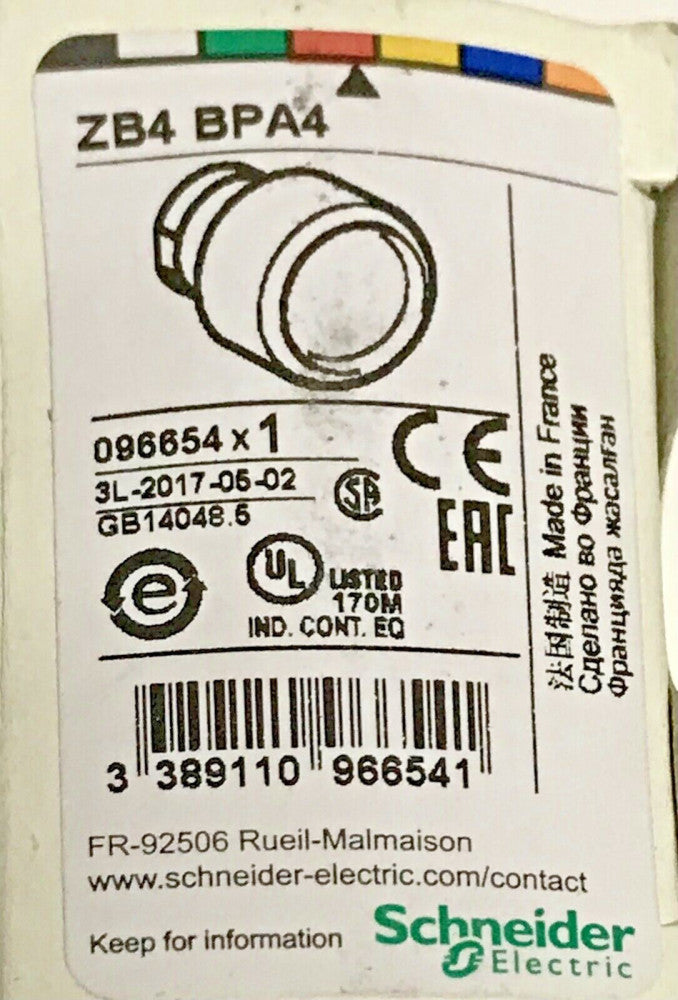 SCHNEIDER ELECTRIC ZB4 BPA4 Red Rubber Booted Flush Head Pushbutton