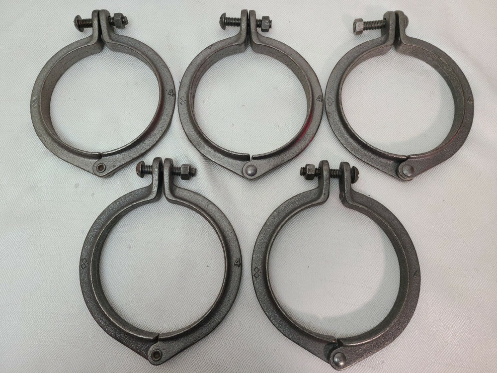 4" SPLIT RING PIPE HANGER CLAMPS LOT OF (5) Heavy duty New