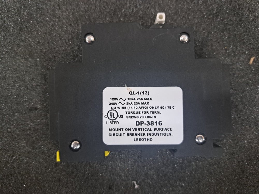 New, CBI, QL-1(13), CIRCUIT BREAKER 15A SINGLE POLE DIN MNT