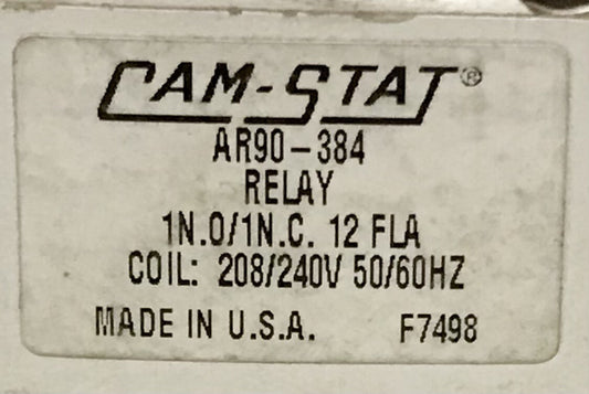 CAM STAT AR90 384 Relay 1 NO 1 NC 208 240 VAC 12 AMP 9400A03U1191