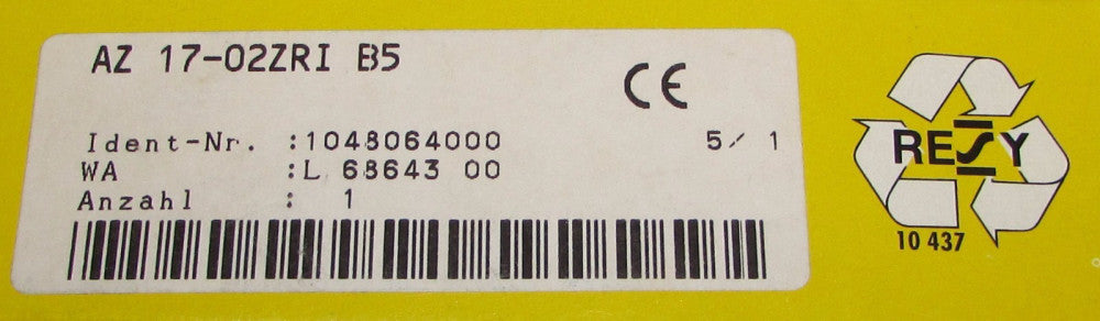 SCHMERSAL AZ 17 02ZRI B5 Keyed Safety Interlock Switch 