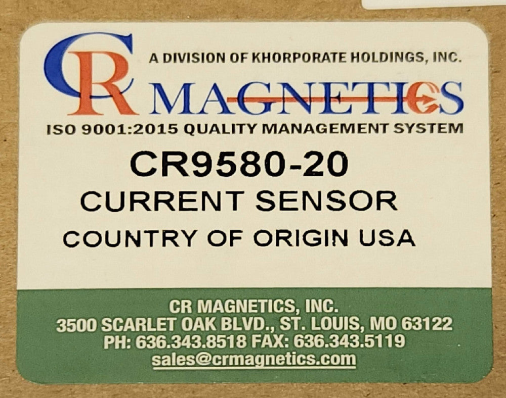 CR MAGNETICS CR9580 20 Current Sensor 31805 Input 0-20 AAC Output 0-5 VDC E23550