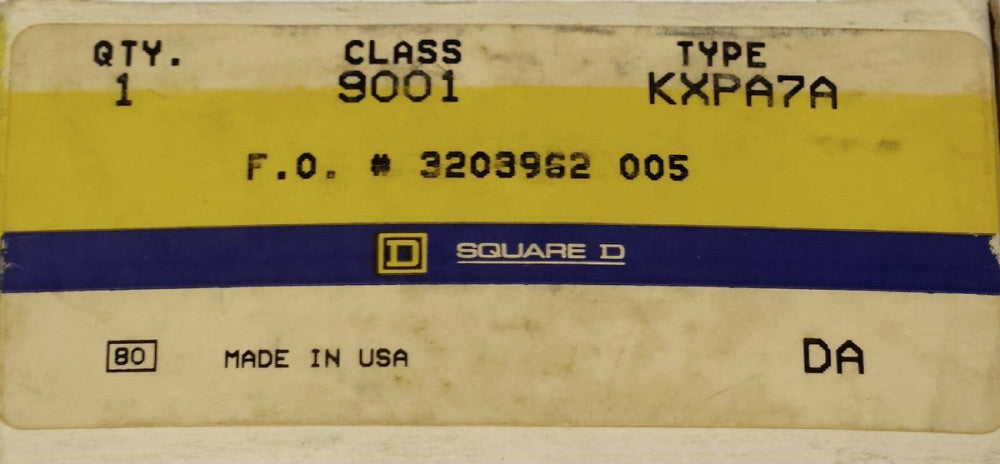 SQUARE D OLD STYLE 9001 KXPA7A 220 240 VAC Square White Pilot Light Module Type