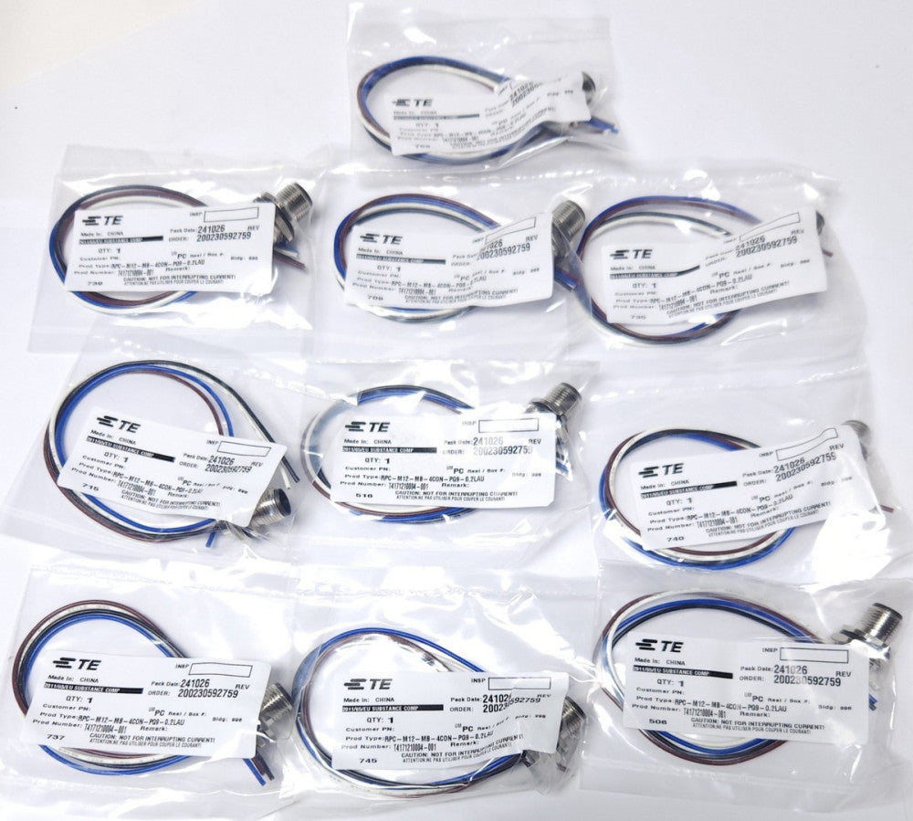 LOT OF 10 TE CONNECTIVITY T4171210004 001 MOUSER 571-T417 RPC M12 MB 4CON PG9