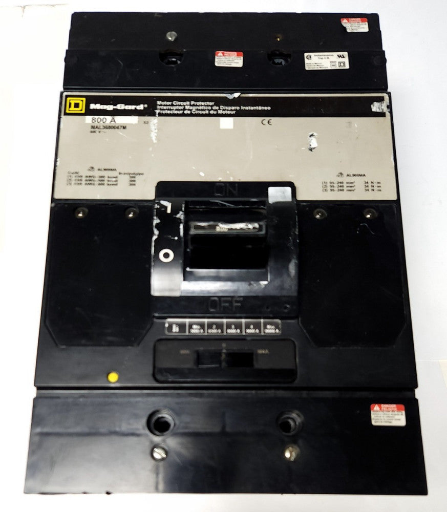 SQUARE D MAL3680047M MAG GUARD 3 Pole 800 AMP Motor Circuit Protector 5000-10,00
