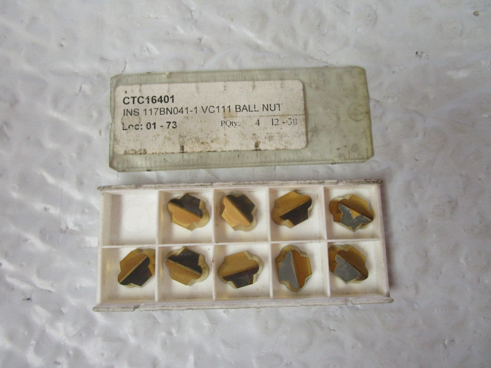Lot Of 9 Valenite VC111 Carbide Inserts 117BN041-1