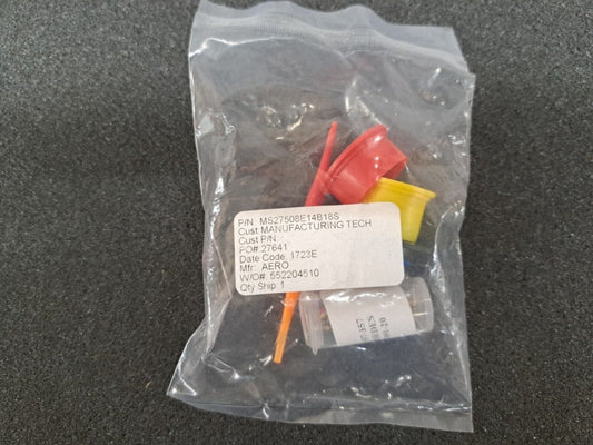 New, Aero, MS27508E14B18S, CONN RCPT FMALE 18POS GOLD CRIMP