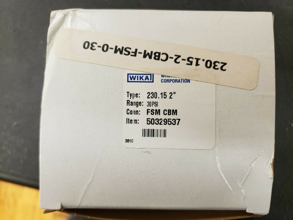 NEW, WIKA, TYPE - 230.15-2-CBM-FSM-0-30, P/N - 50329537, 2" SS GAUGE CBM-MALE 