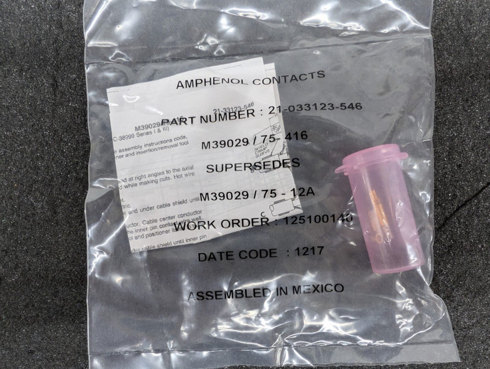 New, Amphenol, 21-033123-546, CONTACT SOCKET COAX SZ12 CRIMP