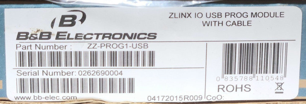 B&B ELECTRONIC ZZ PROG1 USB ZLINX IO USB PROG Module with Cable USB Communicatio