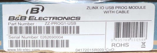 B&B ELECTRONIC ZZ PROG1 USB ZLINX IO USB PROG Module with Cable USB Communicatio