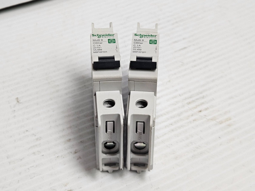 2) SCHNEIDER ELECTRIC MULTI 9 CIRCUIT BREAKER C60BP C1A M9F42101 1 A AMP 1P