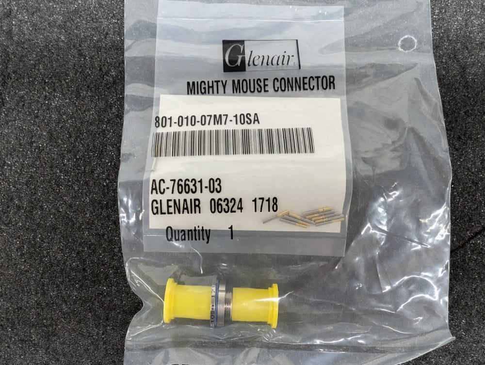 New, Glenair, 801-010-07M7-10SA, Conn Mighty Mouse SKT 10 POS Crimp ST Jam Nut 1