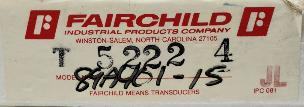 FAIRCHILD MODEL T-5222-4 Electric to PNEUMATIC TRANSDUCER T 5222 4 20 PSIG Input