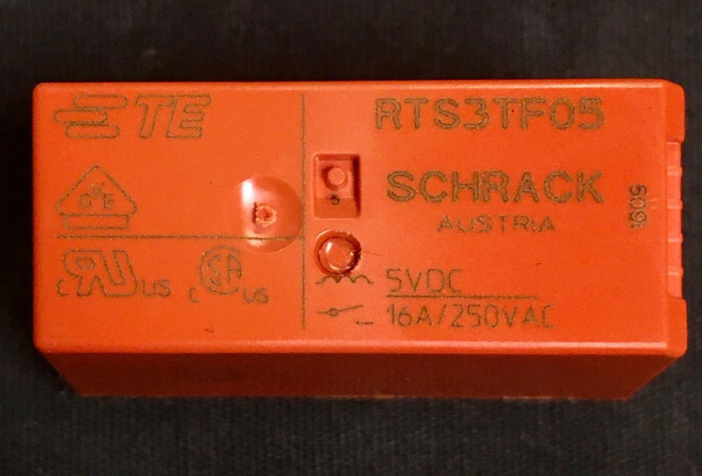 LOT OF 10 TE SCHRACK RTS3TF05 250 VAC 16 AMP 5 VDC SPTD Relay 4 1936026 4