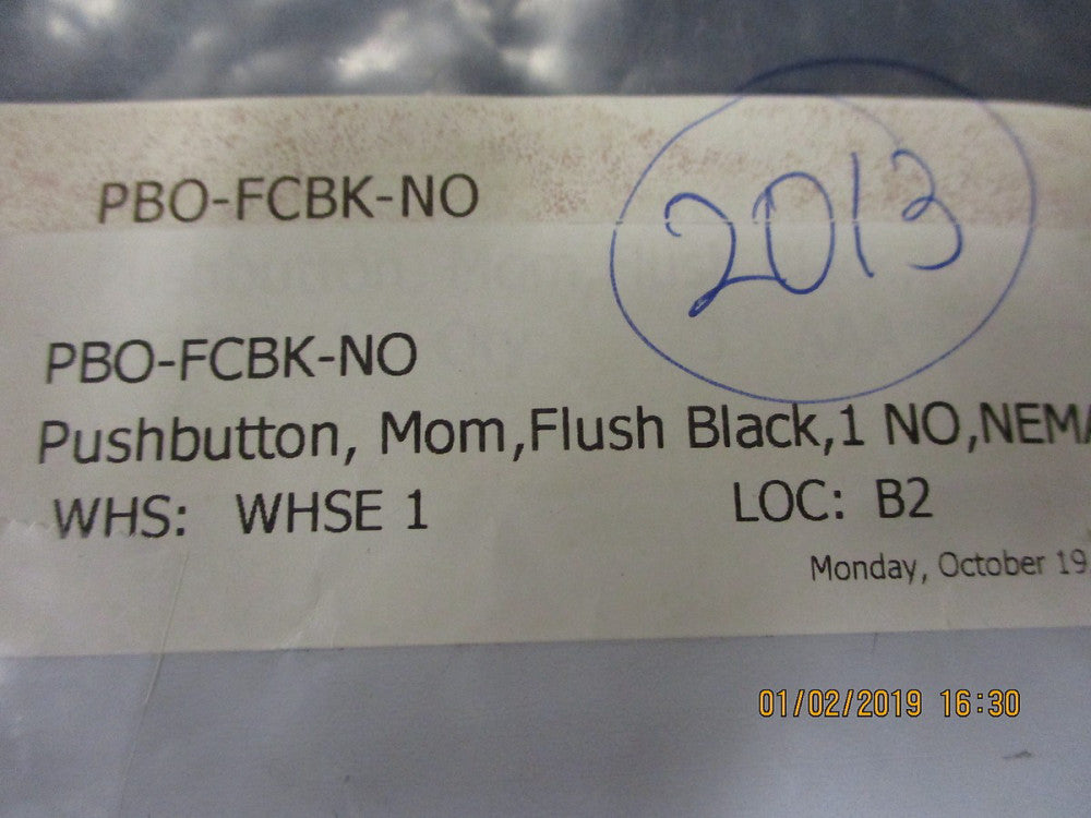 PBO-FCBK-NO C3 Controls Push Button 30.5 MM Momentary Black BRAND NEW!