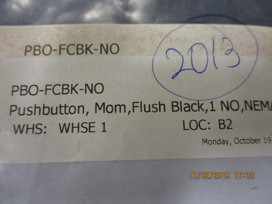 PBO-FCBK-NO C3 Controls Push Button 30.5 MM Momentary Black BRAND NEW!