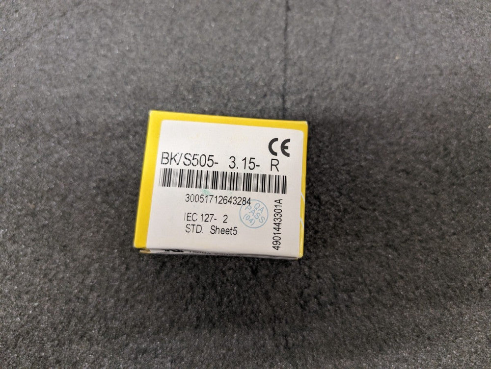 New, Cooper Bussmann, BK/S505-3.15-R, FUSE CER. 3.15A 250VAC 5X20MM - Lot of 100