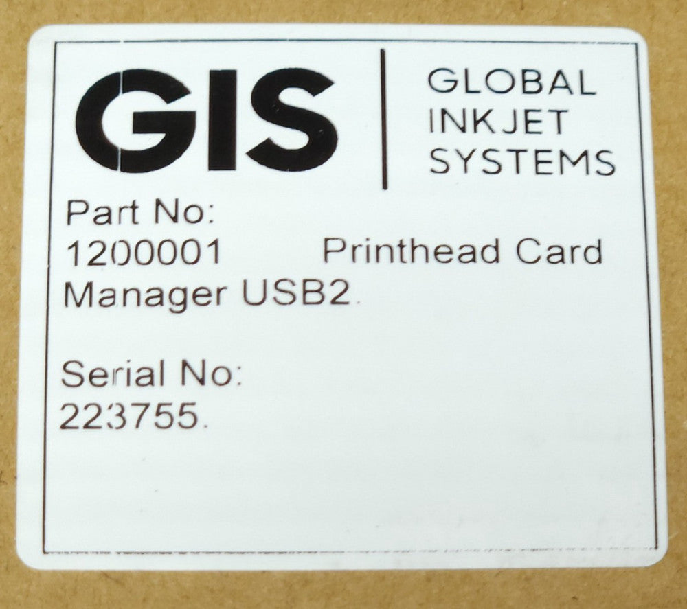GIS GLOBAL INKJET SYSTEMS 1200001 PRINTHEAD CARD Manager USB2 GIS PMB C2