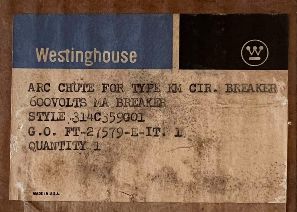 WESTINGHOUSE 314C359G01 Arc Chute for Type KM Circuit Breaker