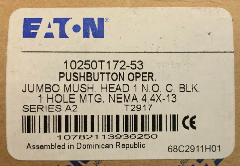 EATON CUTLER HAMMER 102050T172 53 Red Jumbo Mushroom Head Pushbutton Contact Blo