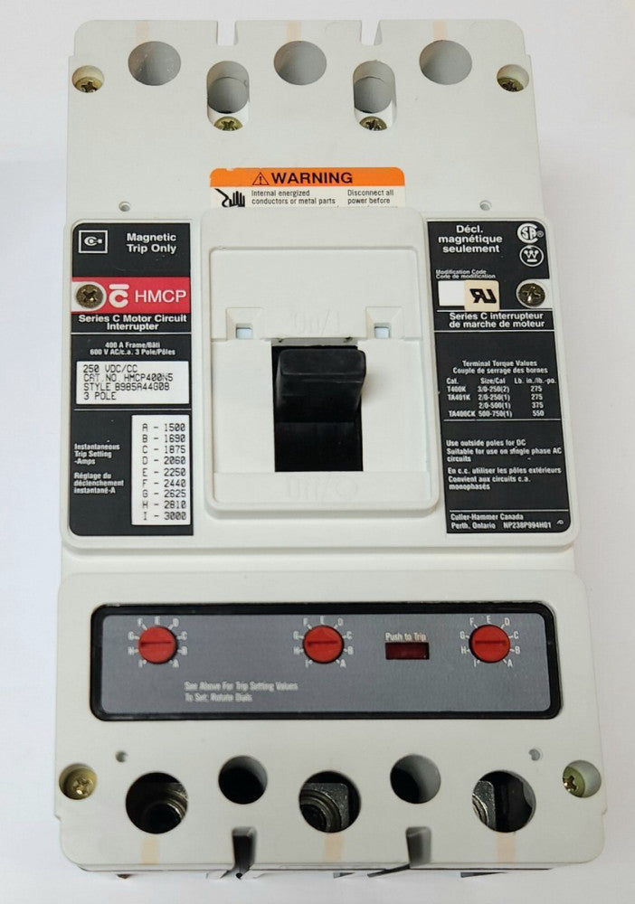 EATON CUTLER HAMMER WESTINGHOUSE HMCP400N5 400 AMP HMCP Motor Circuit Protector