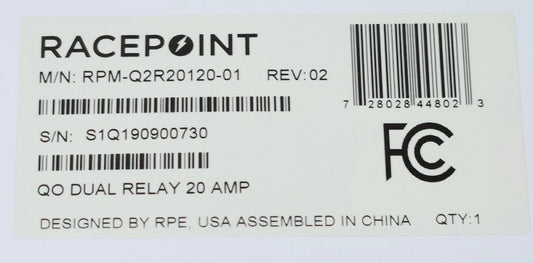 RACEPOINT SAVANT RPM Q2R20120 01 Type QO Dual Relay for Breaker Panel 20 AMP