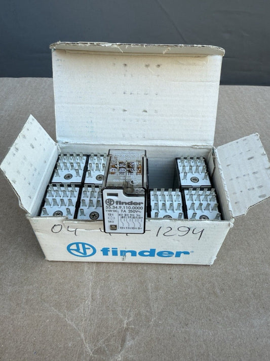 Pack Of 10 Finder 55.34.9.110.0000 250V 7A 4CO-4PDT Plug-in Relays 110V DC