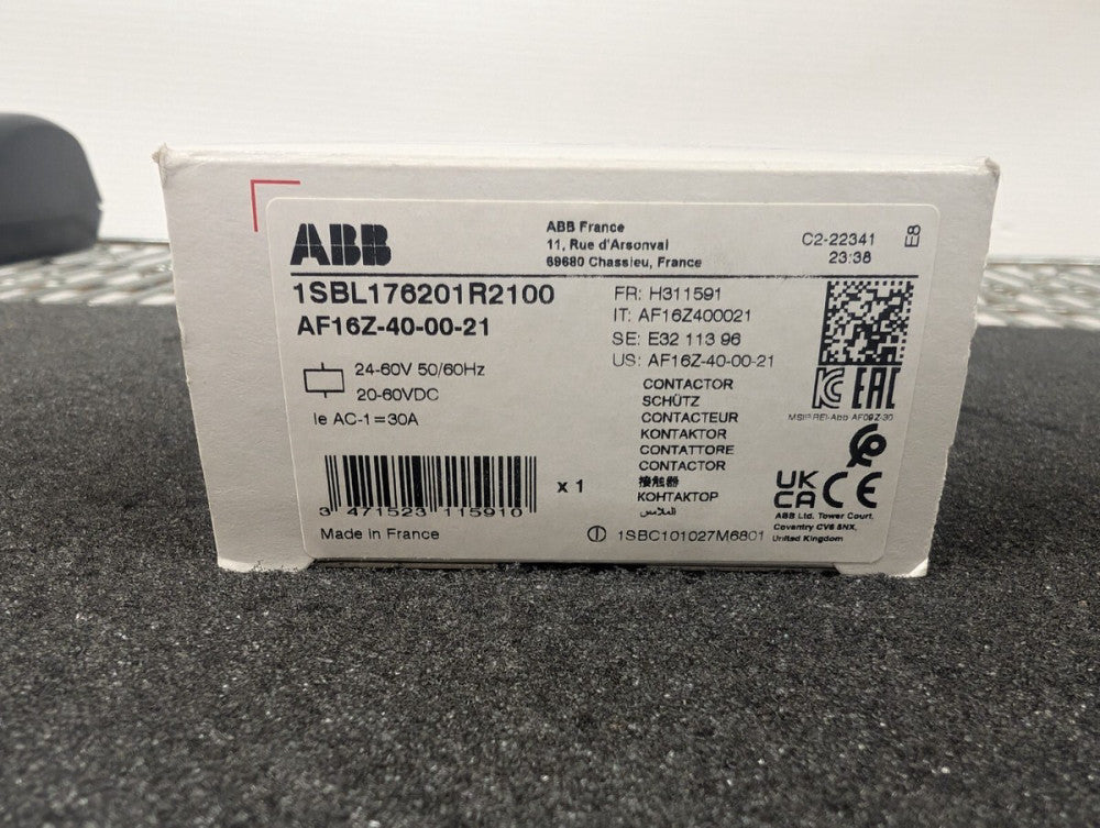 New, ABB, AF16Z-40-00-21, 1SBL176201R2100 4P Contactor, 24-60Vac, 20-60V