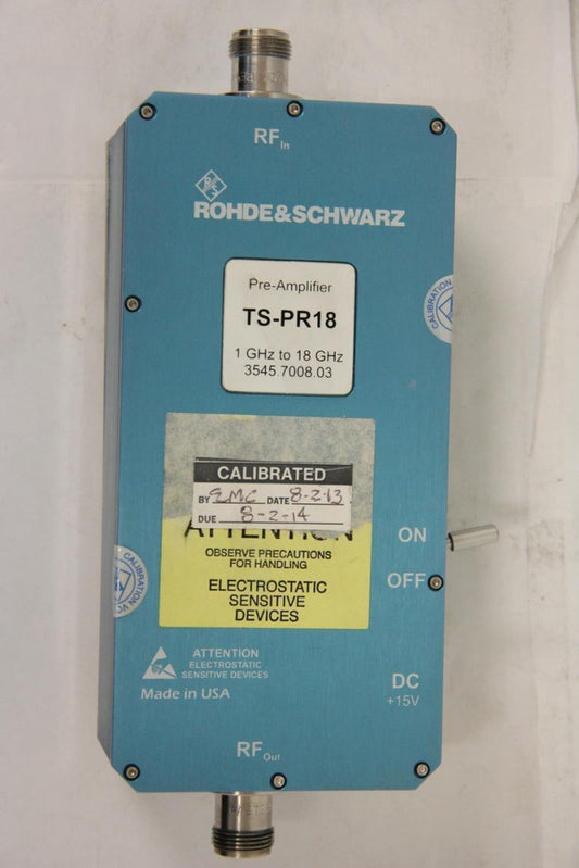 ROHDE & SCHWARZ TS-PR18 1GHz-18GHz 3545.7008.03 Pre-Amplifier