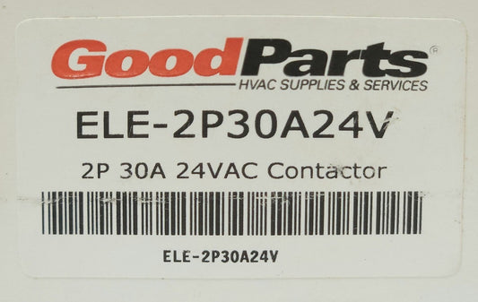GOOD PARTS HVAC Supplies ELE 2P30A24V 2 Pole 30 AMP 24 VAC Contactor TRANE CTR02