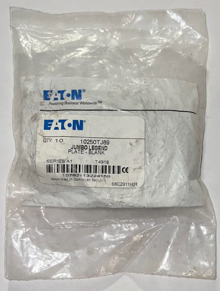 (LOT OF 10 PER) BAG EATON CUTLER HAMMER 10250TJ89 Jumbo Blank Legend Plate