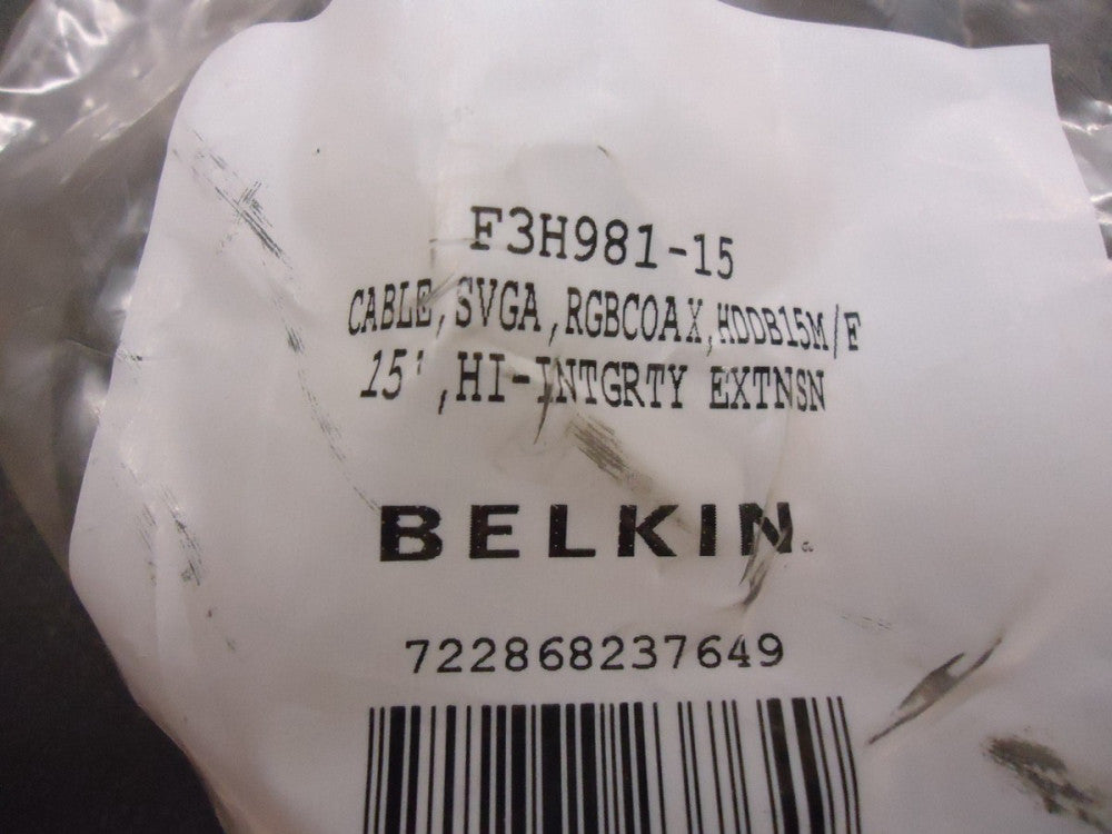 F3H981-15 BELKIN 15FT VGA/SVGA MONITOR EXTENSION BRAND NEW!