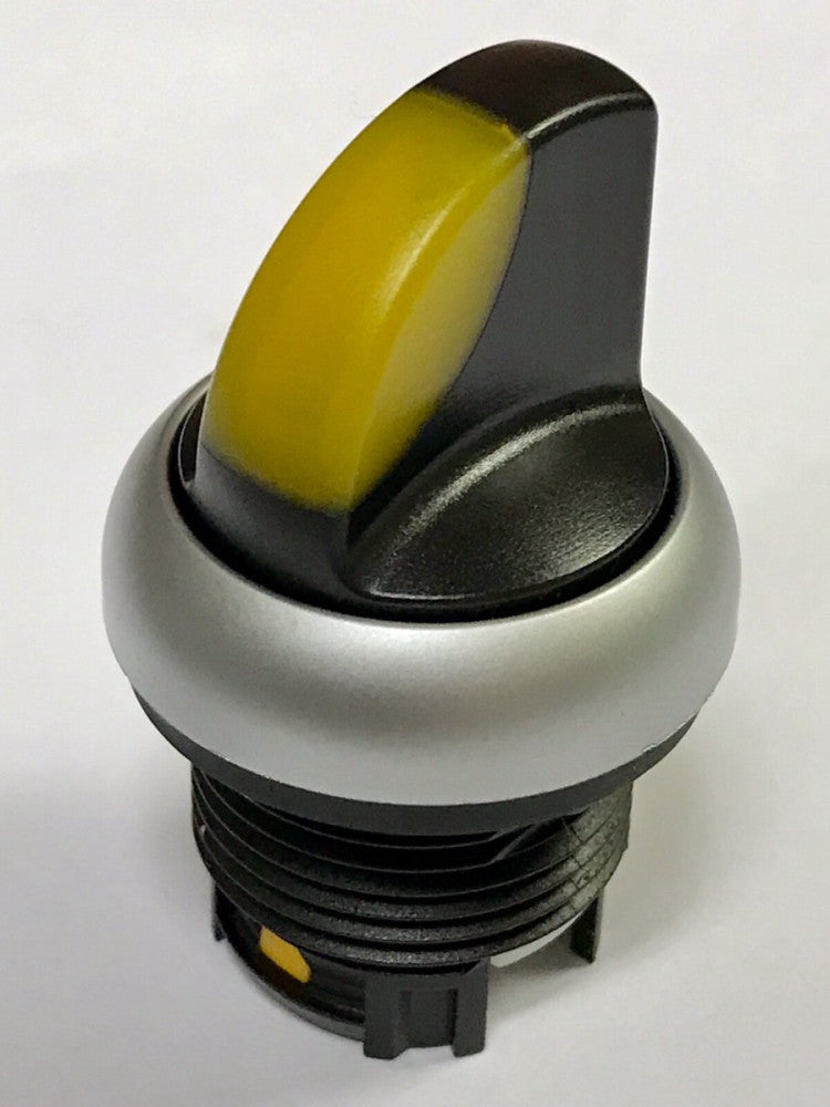 EATON CUTLER HAMMER M22 Yellow Selector Switch Illuminated Spring Return From